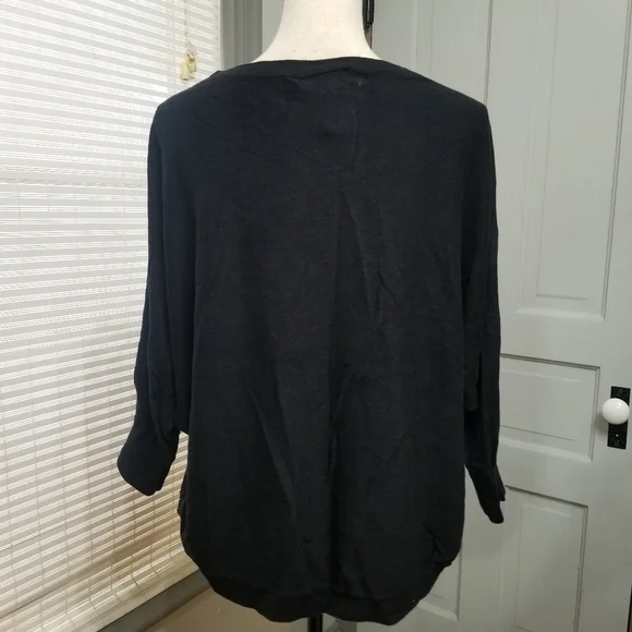 Lane Bryant Rhinestone 3/4 Dolman Sleeve Ruched Sides Blousen Sweater - Picture 6 of 6